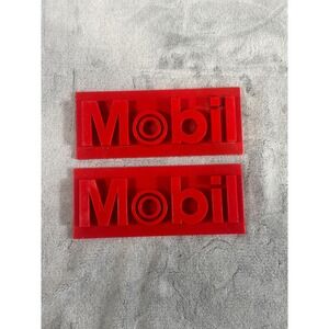 2 Vintage 3D Mobil Gas Pump Plate Replacements. Exxon Mobil‎ American Gas & oil